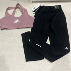 adidas workout set leggings and sports bra 