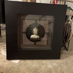 Black And Silver Buddha Framed Picture 