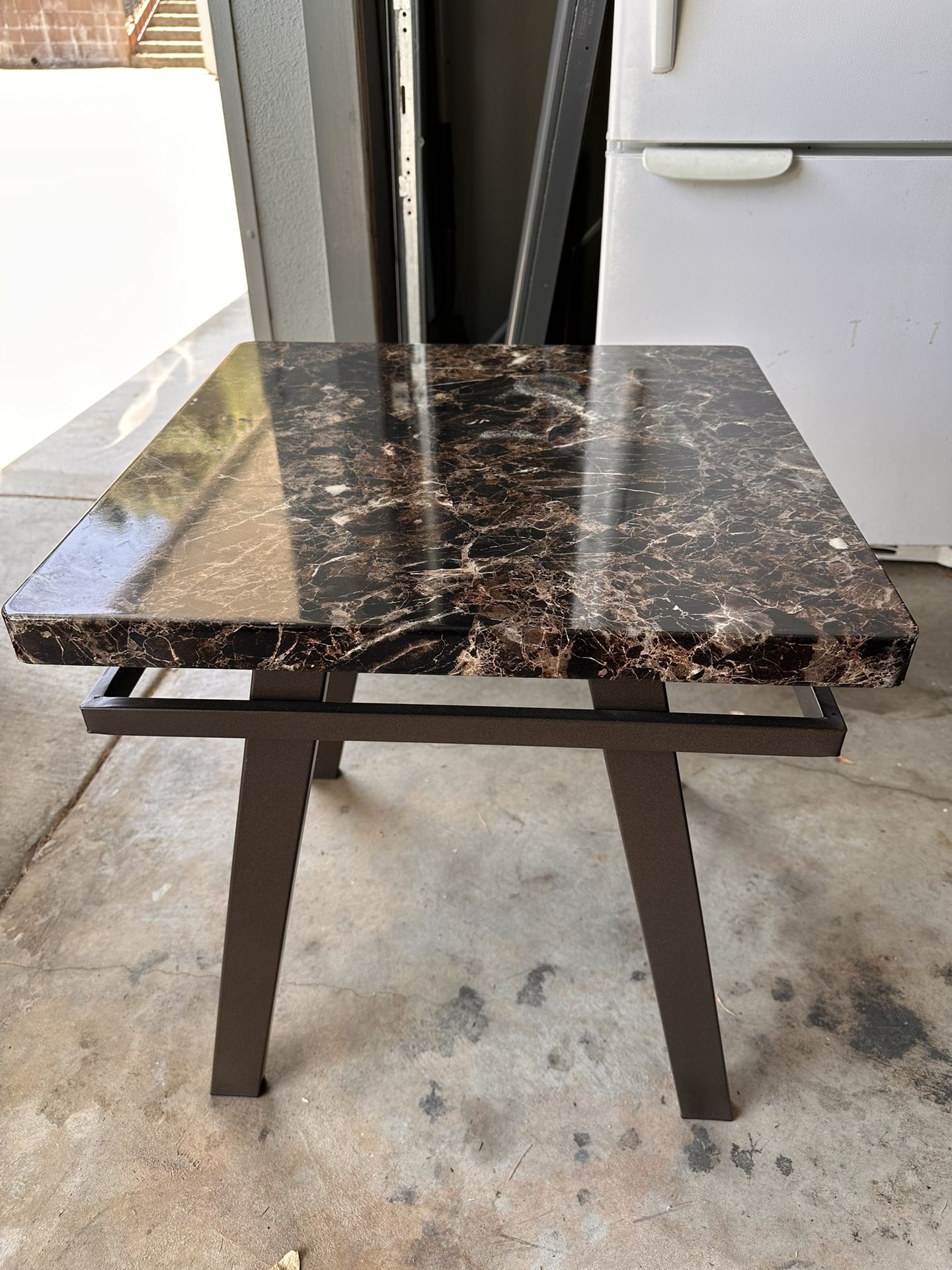 Faux Marbletop Coffee End Table