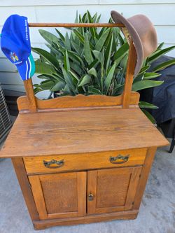 Antique oak wash stand