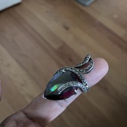 15 Carat Mystic Topaz Sterling Silver Ring Size 6.5
