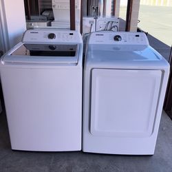 White Samsung Washer And Electric Dryer Matching Set