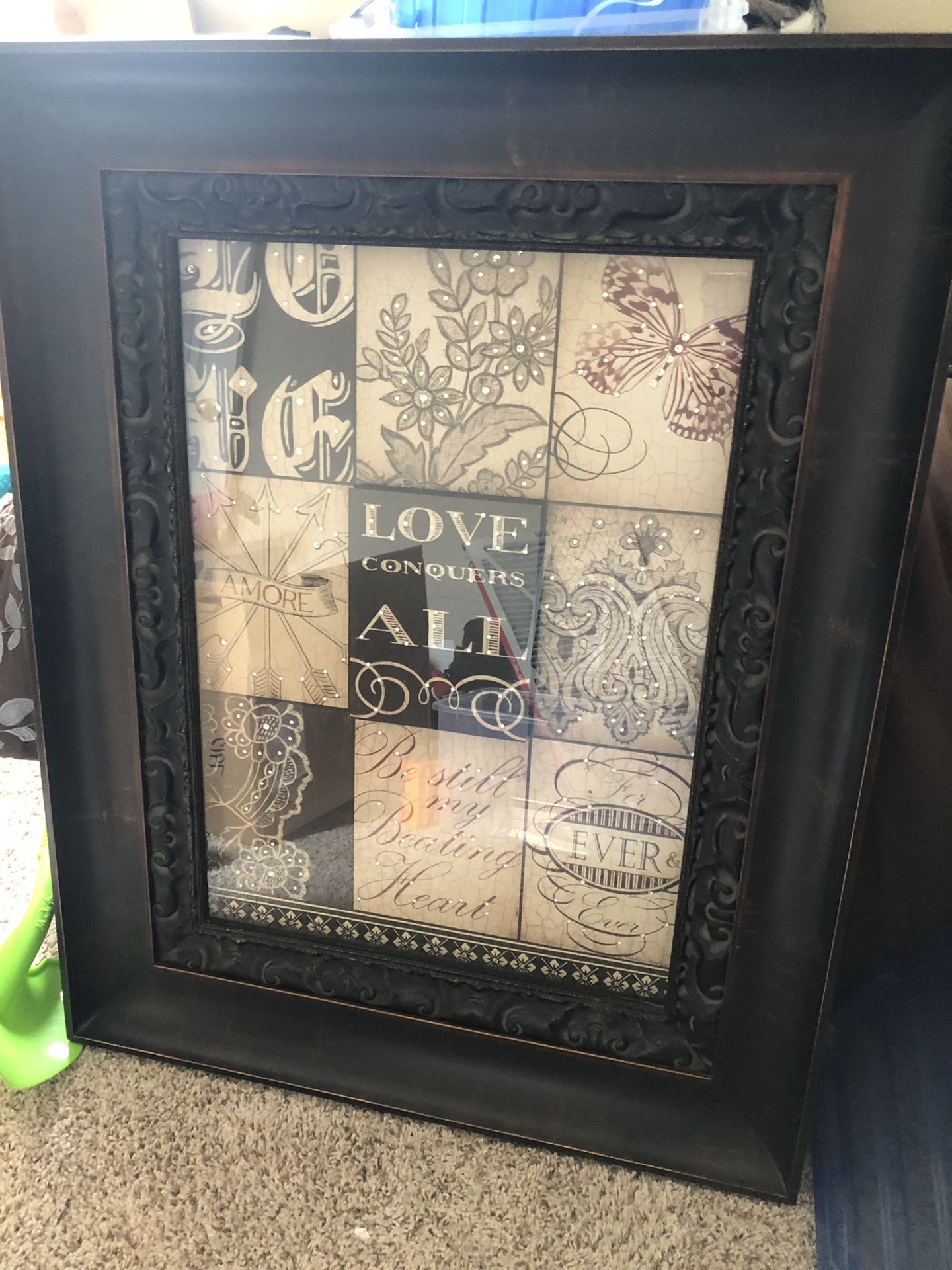 Visser Enterprises framed jeweled art