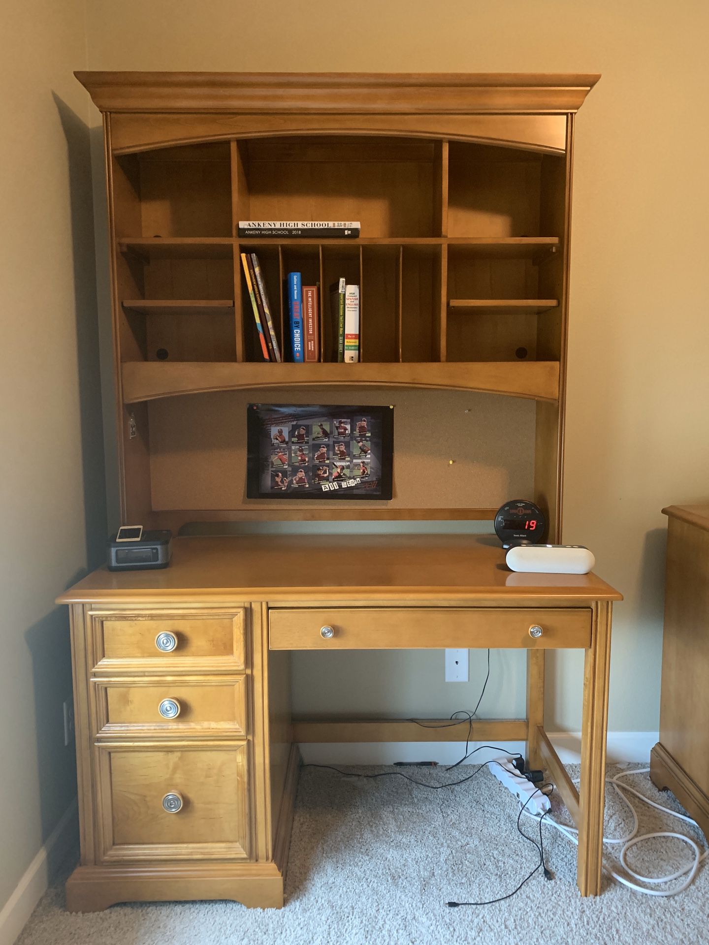 Kids twin bedroom set (bed frame, dresser/mirror, desk w/ hutch)