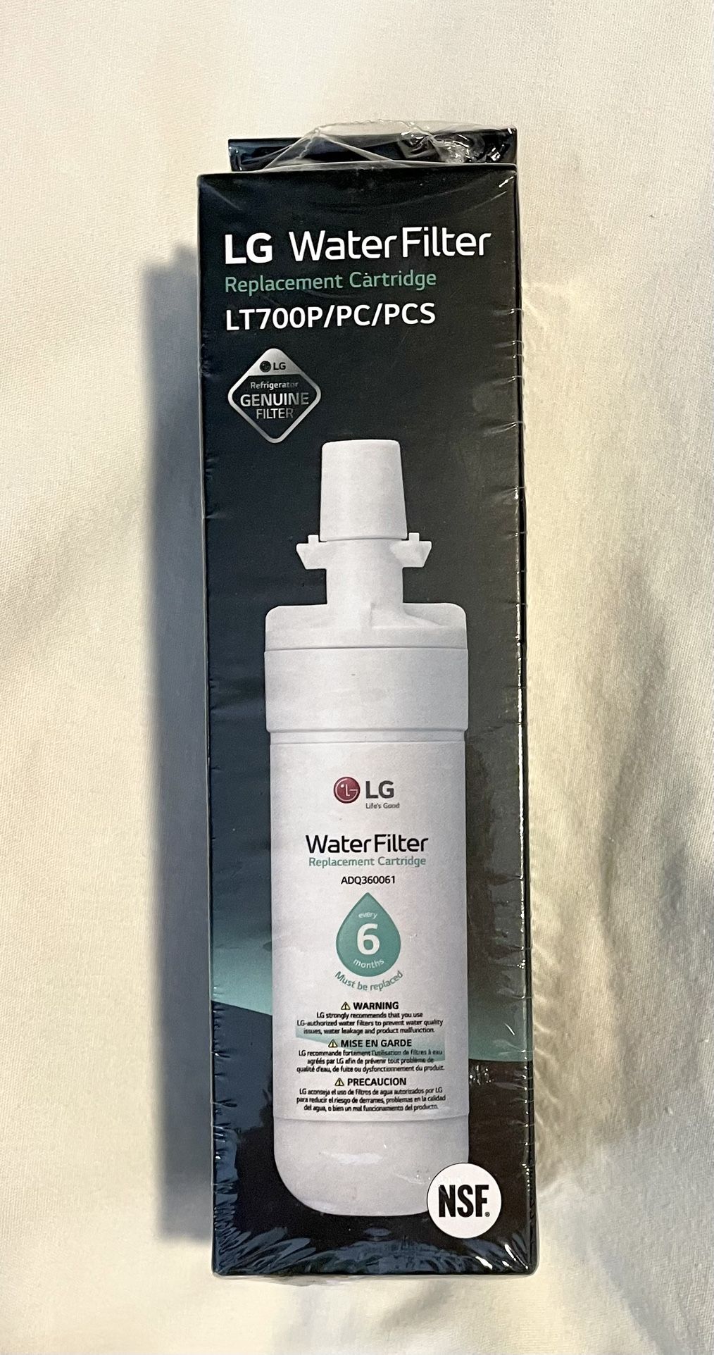 LG Water Filter Replacement Cartridge LT700P/PC/PCS ADQ360061 **New Sealed**