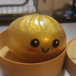 Glitter Squishy Stress Ball Toy with Container