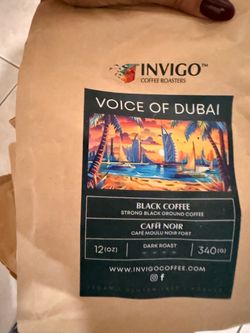 Invigo Coffee Roasters “Voice of Dubai” dark roast ground coffee, 12 oz (340 g)