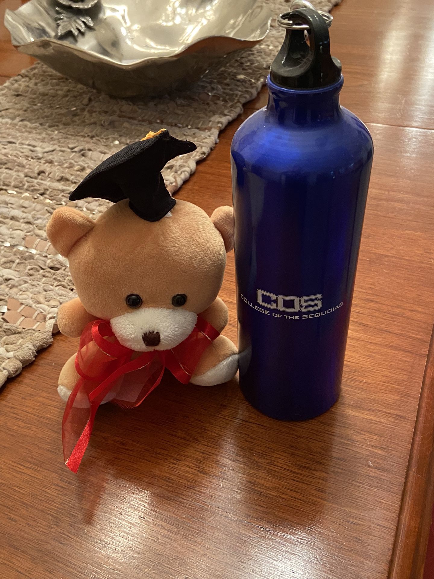Graduation Bear And Metal Drink Cup