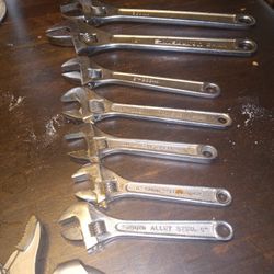 Different Size Adjustable Wrenches 