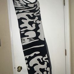 Black and Cream Abstract Pattern Maxi Dress