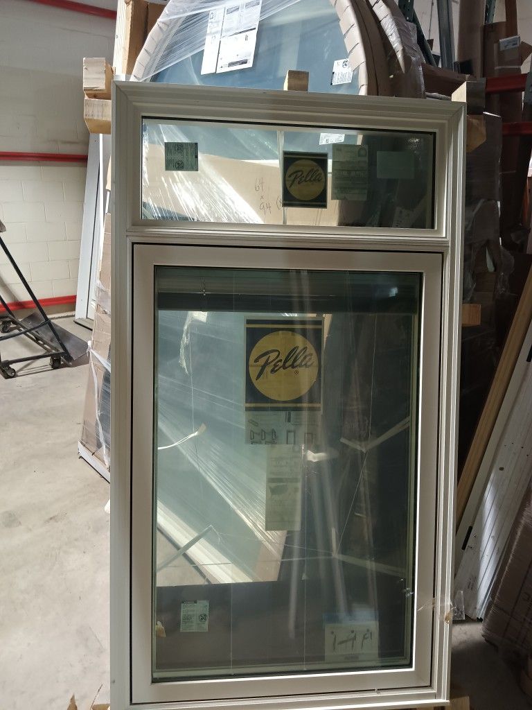 New Pella 35x64.5 Casements (2) Almond W Brick Mould