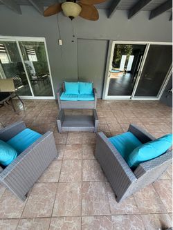Patio furniture three chairs & table