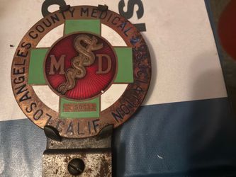 Vintage medical car emblem