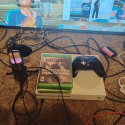 Xbox One S w/ Cables And Wired Controller (4 Games Included)