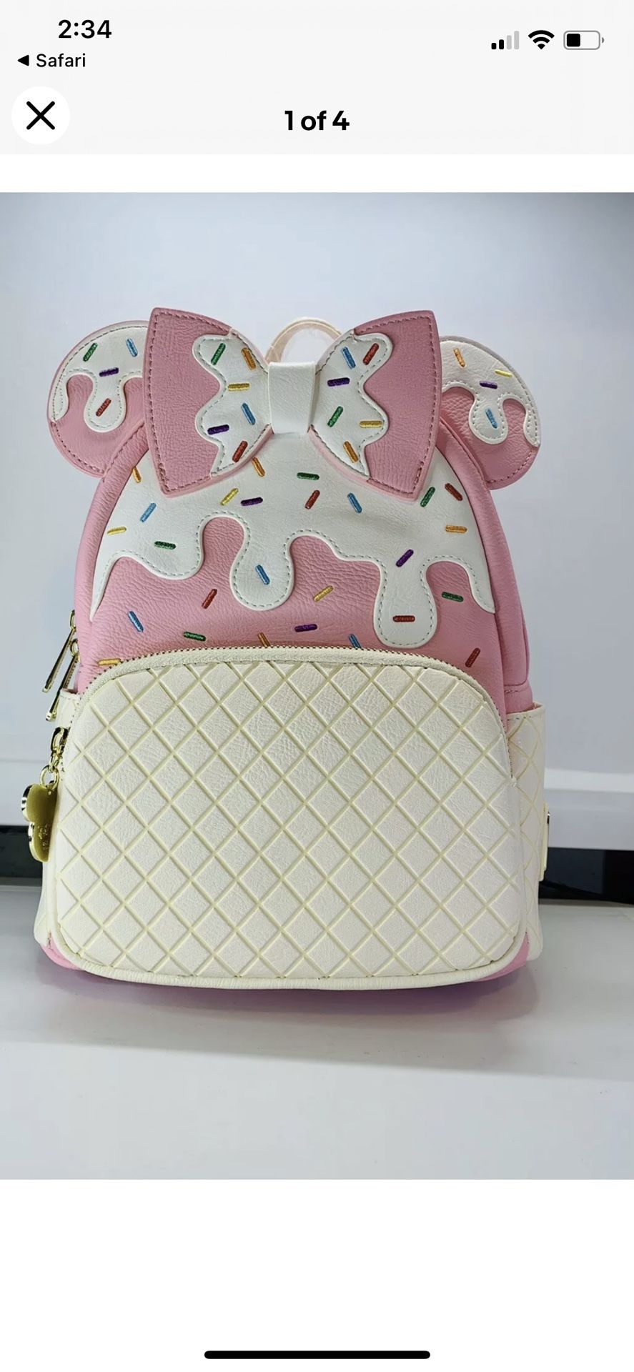 Disney Minnie Mouse Strawberry Sundae Mini Backpack 
