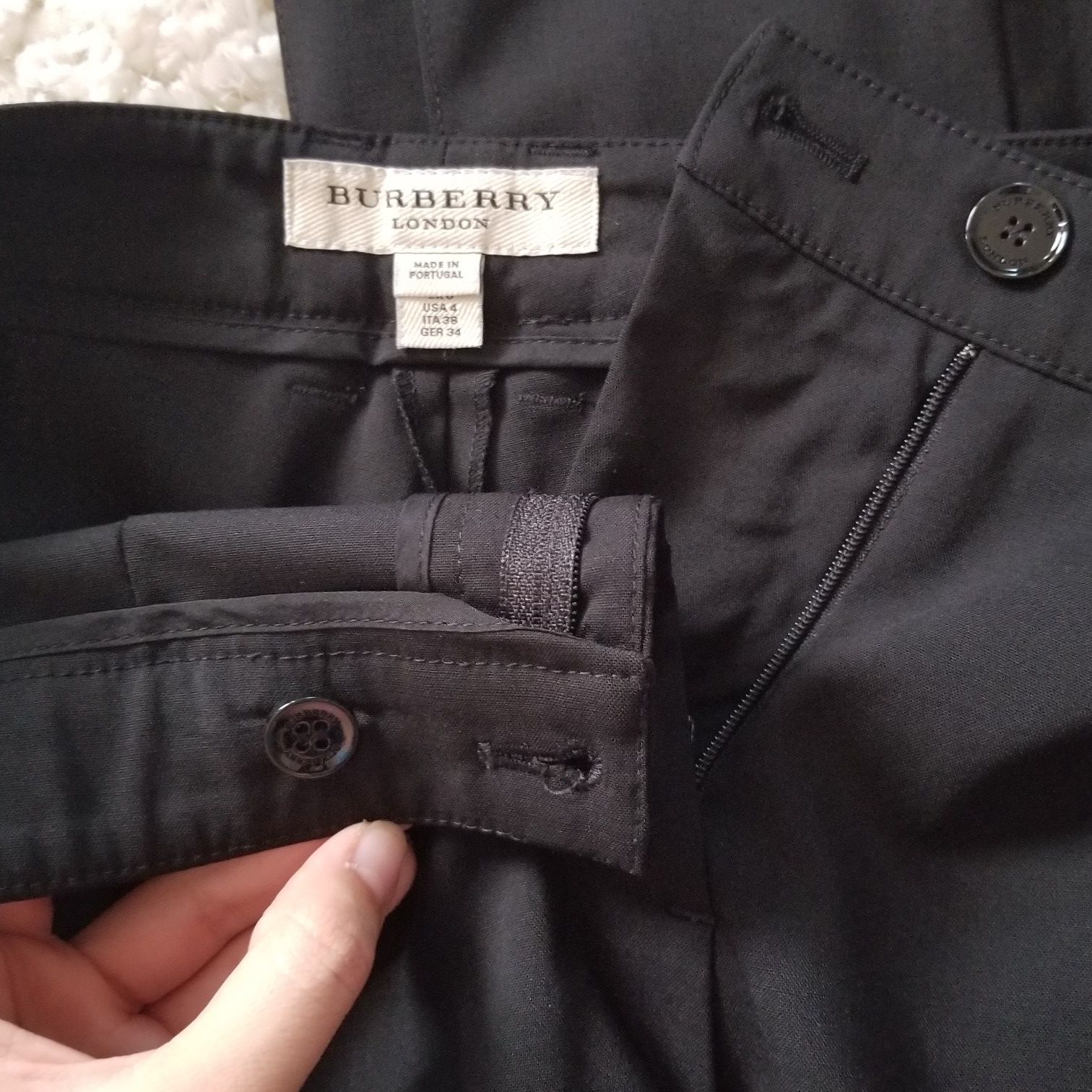 BURBERRY Wool Slacks Dress Pants Trousers Black