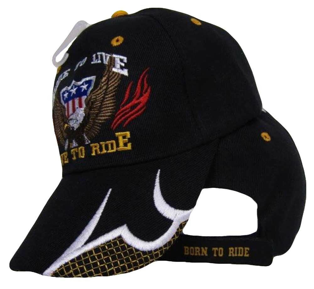 Ride To Live Live To Ride Eagle Black Cap