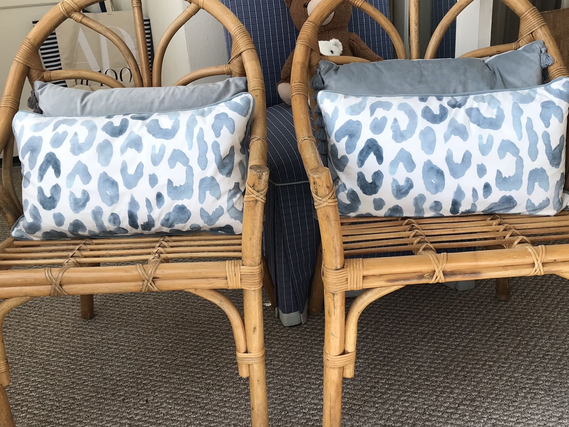 Pair Of Vintage Bamboo Chairs (2)