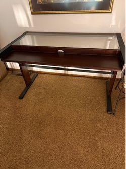 Wood and Glass Desk