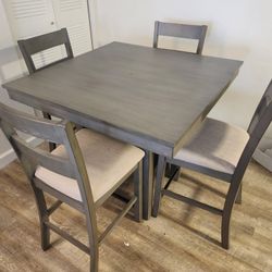 Helena 5 Piece Hardwood Grey Dining Set