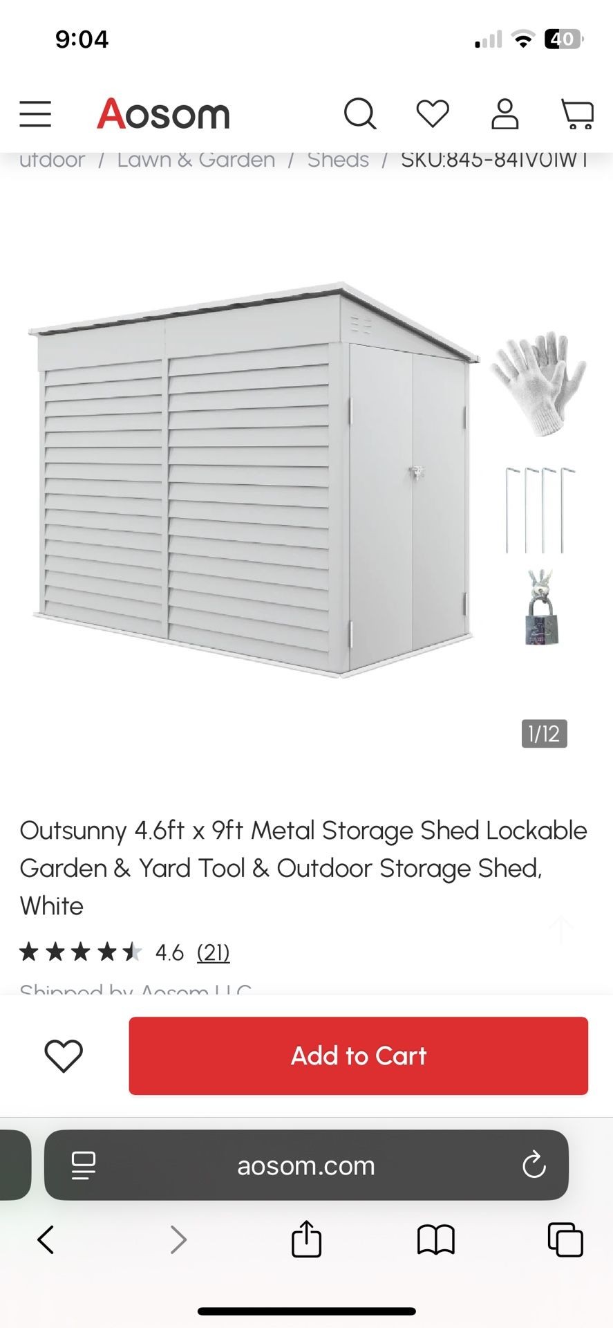 Outsunny Outdoor Shed