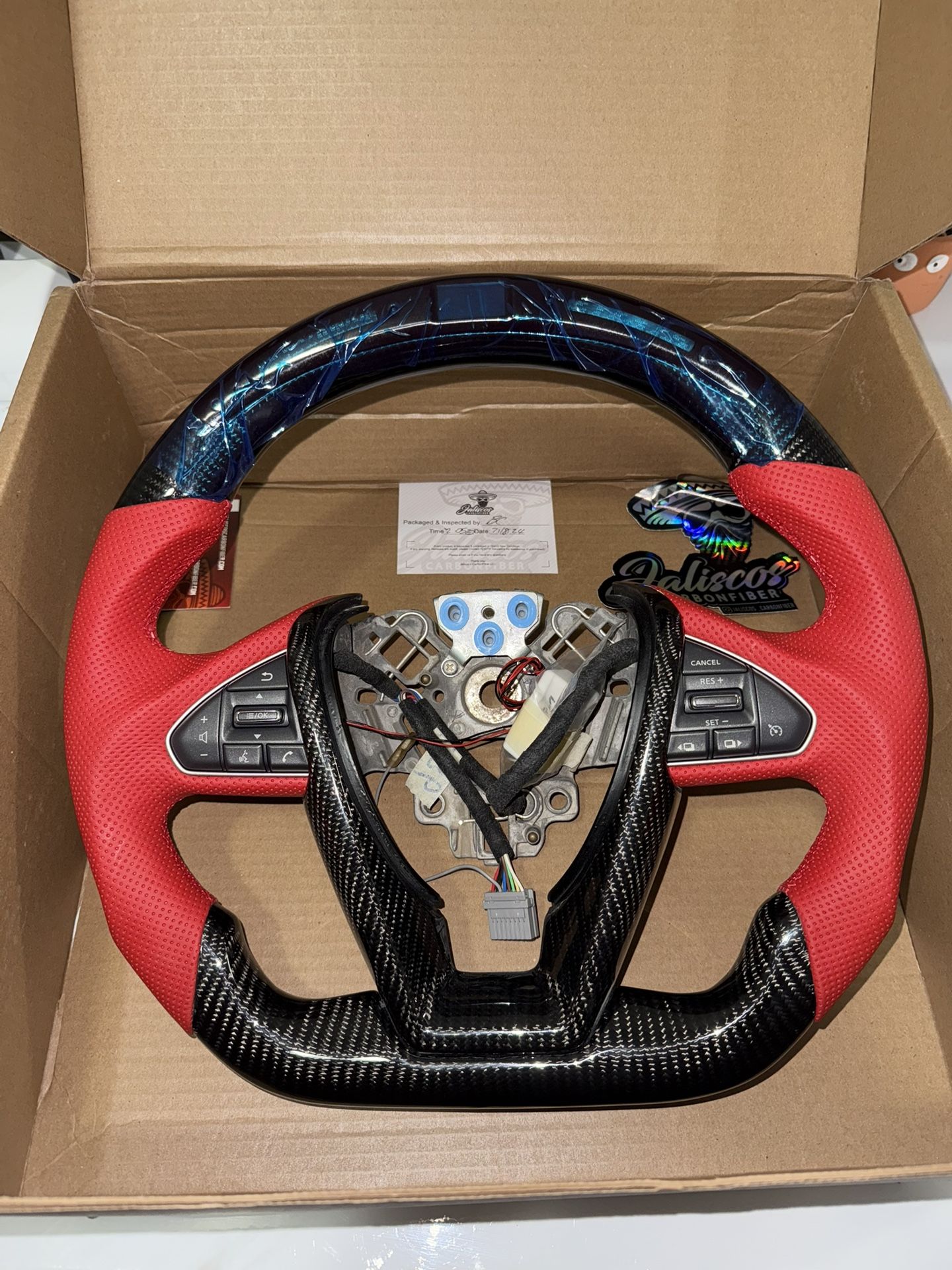 2018 Nissan Maxima Steering Wheel Carbon Fiber W/ Red Leather LED Indicator