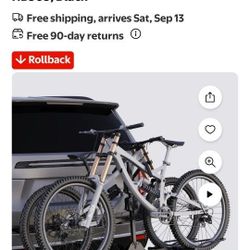 Tanx Fat Tire Bike Rack for Tow Hitch , 2-Bicycle 160 lbs Capacity, Model HB303, Black