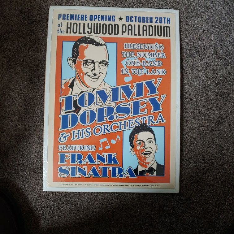 1940 Tommy Dorsey Frank Sinatra Poster Board