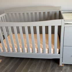 Baby Crib With Changing Table And Mattress $125