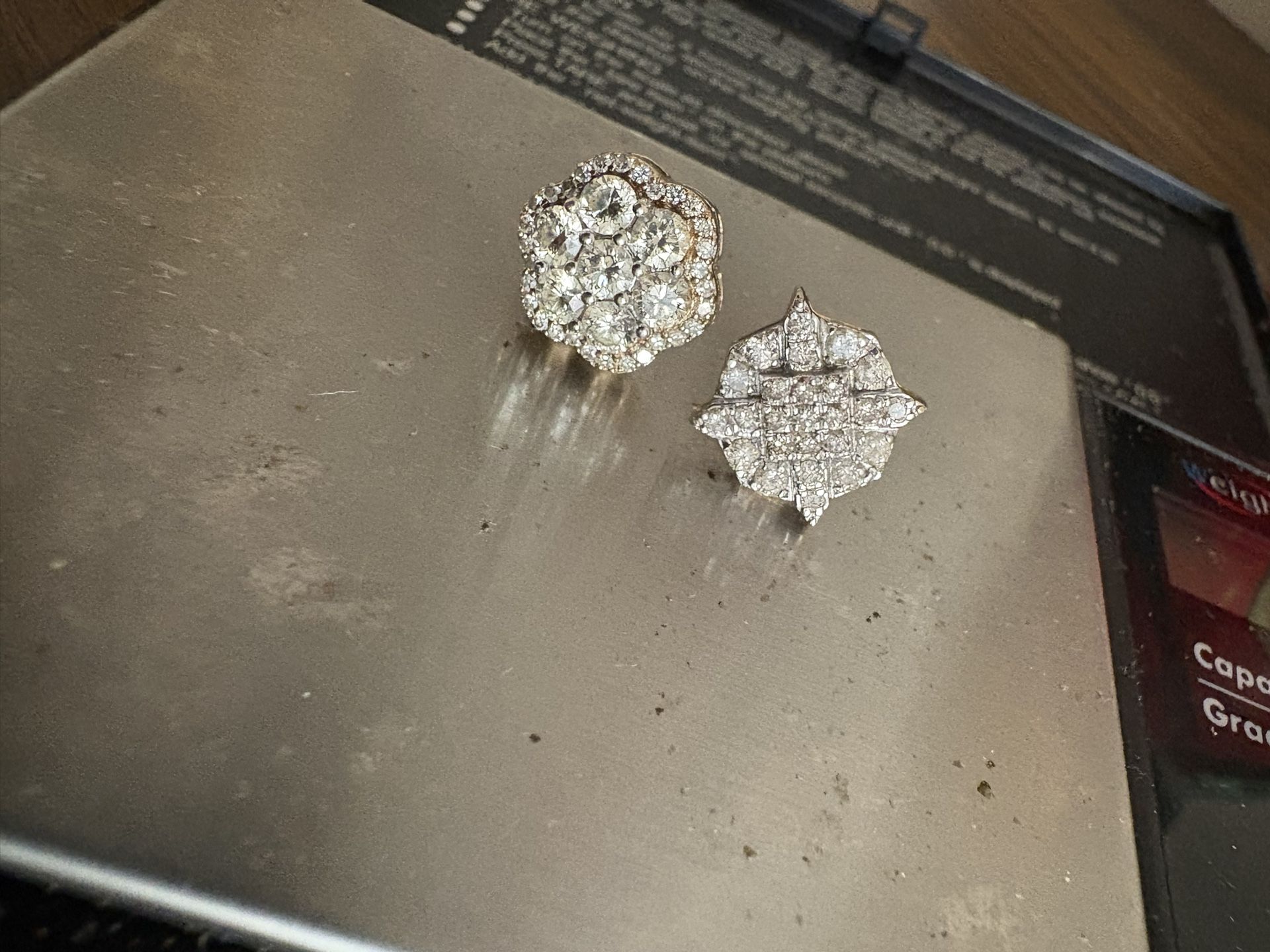 12mm Diamond Earrings 10k Vvs