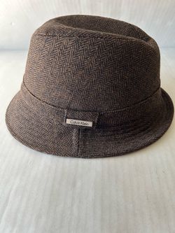 Calvin Klein Herringbone Wool Fedora Hat