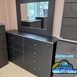 Dresser With Mirror Grey Drawer Chest Tocador 