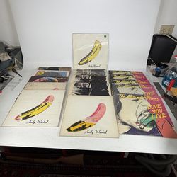 16 Various Vintage Andy Warhol Cover Records Rolling Stones Velvet Underground Sticky Fingers
