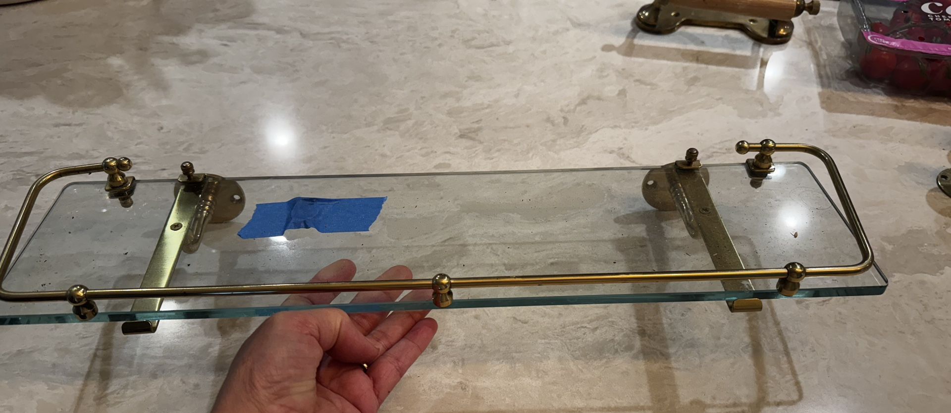 Brass/glass Bathroom Shelf