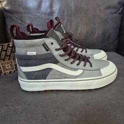 Vans Sk8-Hi MTE 2 Winterized Hiking Outdoor Grey White Burgundy Men 9/Women 10.5