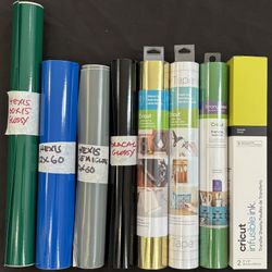 8 Cricut material rolls lot HTV iron-on infusible ink vinyl