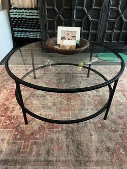Black glass coffee table