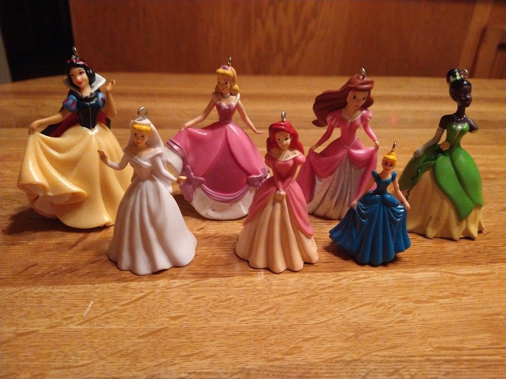 Seven Disney Princess Ornaments