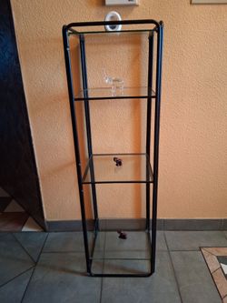 4ft metal/glass shelf - ( price is firm)