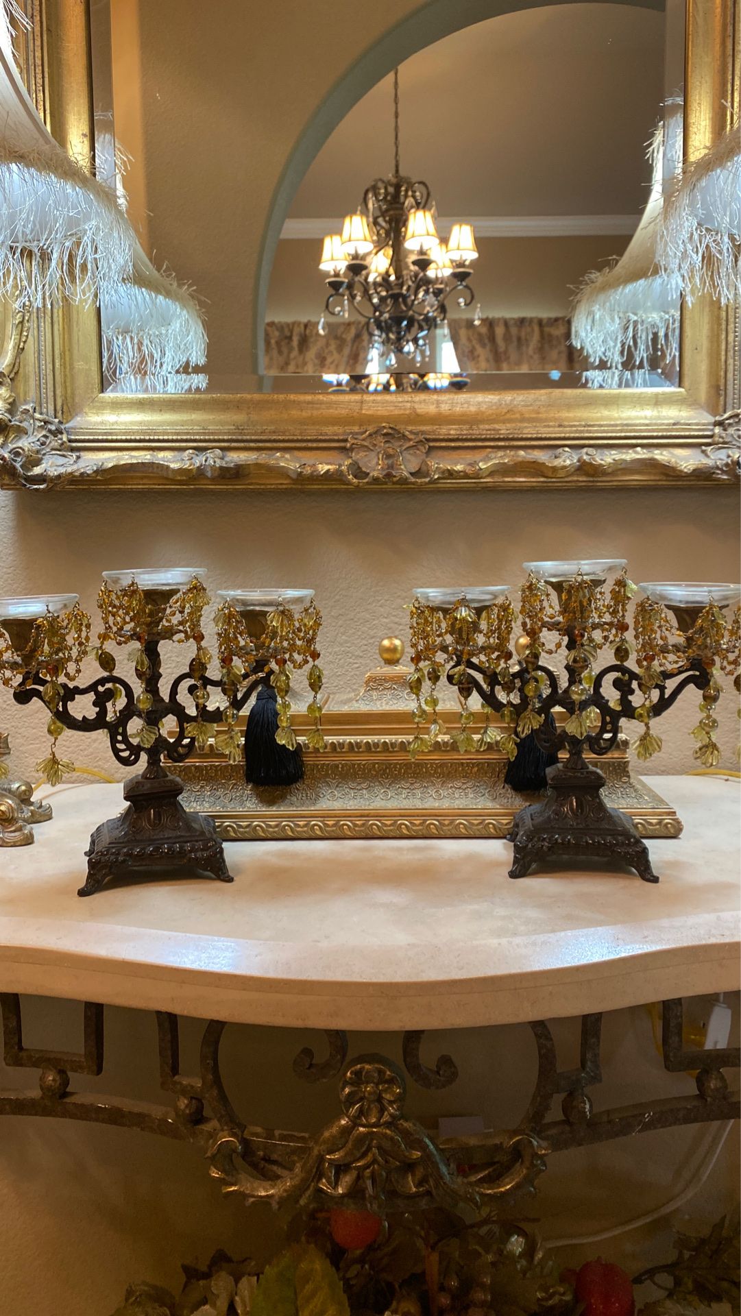 Two antique candelabras