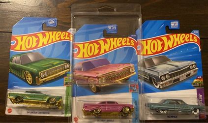 Lowriders 62 pink impala and 64 impala  Hot wheels  all 3 for 17$