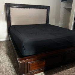 King Bed Frame With Drawers 