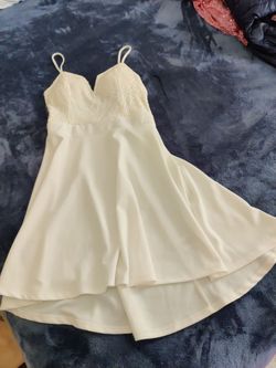White Lace Bodice Mini Dress