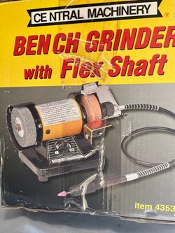 New-Central Machinery 43533 Bench Grinder w/ 31 inch Flex Shaft