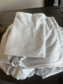 Queen Flannel Grey Stripes Sheet