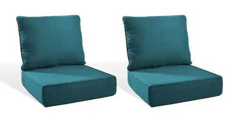 PlushCore 4-Piece Outdoor Patio Cushion Set 22" x 24" x 6" – Peacock Green