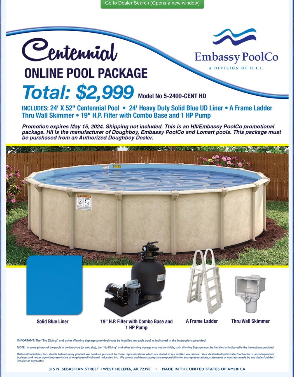 24’ Centennial Pool Special !! Very Limited ! 2,999,00