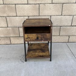NEW Brown Nightstand w/Drawer & Open Shelf Storage **$25 Each Or 2 For $40**