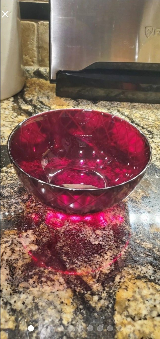 Vintage Glass Ruby Red Bowls