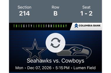 Pair of Seahawks vs. Cowboys Tickets